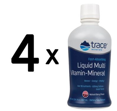 4 x Liquid Multi Vitamin-Mineral, Berry -887 ml.