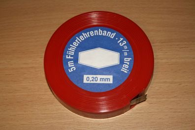 Rolle Fühlerlehrenband 5m Fühlerlehre Abstandslehre Fühllehre 0,20mm Band