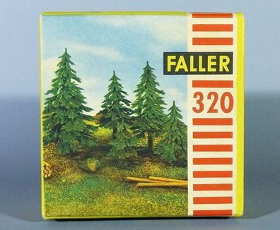 Faller H0 320 Werks-Fertigmodell 5 Tannen Bäume Stecktannen 50er/60er Jahre NEU OVP