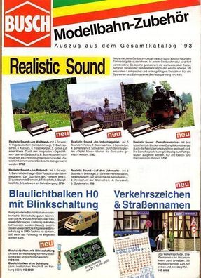 Busch H0 N Z Auszug Gesamtkatalog Katalog Prospekt 1993 Modellbahn-Zubehör