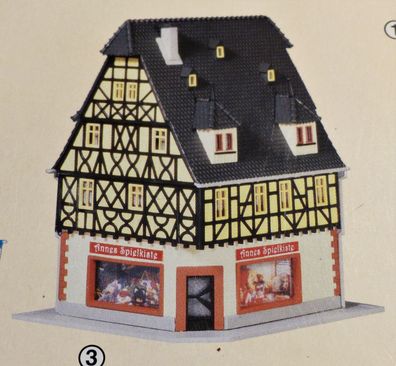 Faller 190377/3 Fachwerk Stadthaus Stadteckhaus mit Geschäft aus Romantik-Set NEU OVP