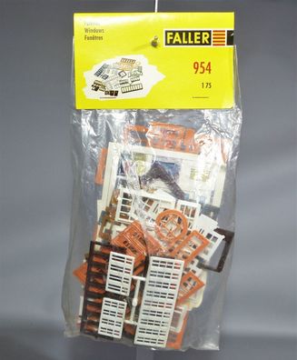 Faller H0 954 Einzelteilsortiment Einzelteilpackung Fenster & Gardinen 50er/60er OVP