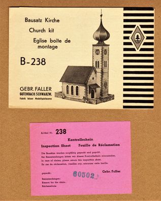 Faller H0 Anleitung Bauanleitung & Kontrollzettel B-238 Große Kirche