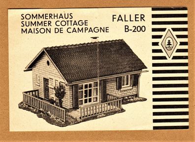 Faller H0 Anleitung Bauanleitung Instruction B-200 Sommerhaus Haus Siedlungshaus