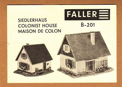 Faller H0 Anleitung Bauanleitung Instruction B-201 Siedlerhaus Haus Siedlungshaus