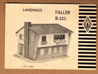 Faller H0 Anleitung Bauanleitung Instruction B-223 Landhaus