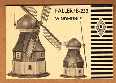 Faller H0 Anleitung Bauanleitung Instruction B-233 Große Windmühle Mühle mit Motor