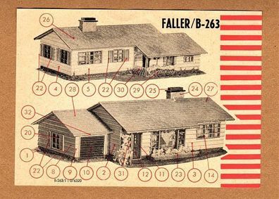 Faller H0 Anleitung Bauanleitung Instruction B-263 - Wohnhaus Ranchhaus Farmhaus