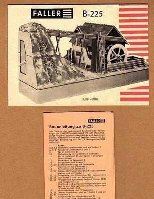 Faller H0 Anleitung Bauanleitung Text & Bild Instruction B-225 Mühle Wassermühle