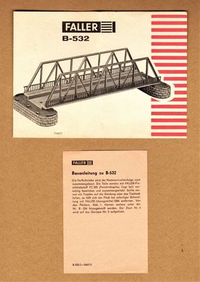 Faller H0 Anleitung Bauanleitung Text & Bild Instruction B-532 Vorflutbrücke Brücke