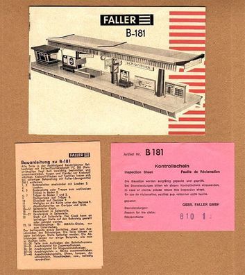 Faller H0 Anleitung Bauanleitung Text Bild Kontrollzettel B-181 Bahnsteig Schönblick