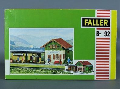 Faller H0 B-92 Bahnhof Zindelstein Haltestelle mit Lagerhalle 60er/70er NEU OVP