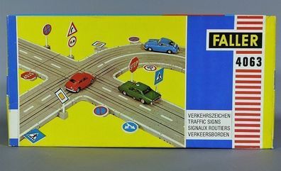 Faller AMS 4063 Verkehrszeichen Straßenschilder Verkehrsschilder Schilder NEU OVP