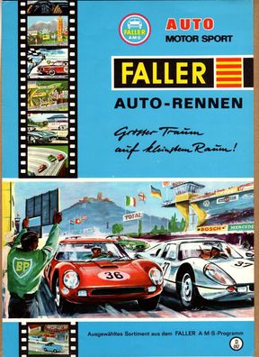 Faller H0 AMS Katalog Prospekt Faltblatt D057 1957 Auto-Rennen 50/60er Jahre