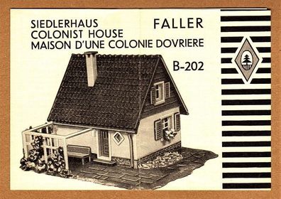 Faller H0 Anleitung Bauanleitung Instruction B-202 Siedlerhaus mit Laube Haus