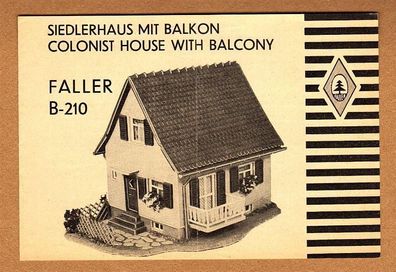 Faller H0 Anleitung Bauanleitung Instruction B-210 Siedlerhaus mit Balkon Siedlerhaus