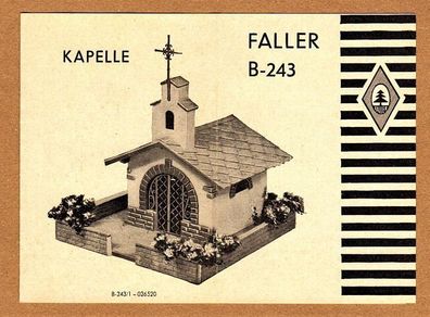 Faller H0 Anleitung Bauanleitung Instruction B-243 Kapelle
