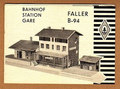 Faller H0 Anleitung Bauanleitung Instruction B-94 Bahnhof St. Urban Bhf