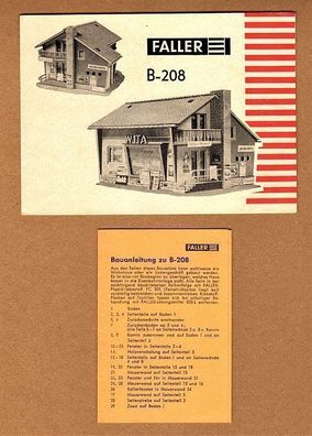 Faller H0 Anleitung Bauanleitung Text & Bild B-208 Wohnhaus mit Ladengeschäft Laden