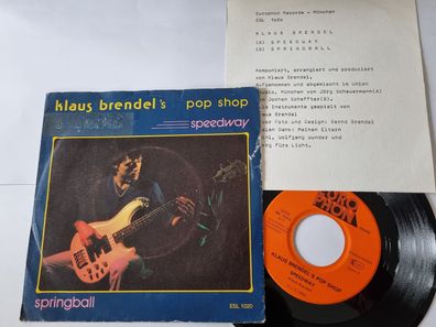 Klaus Brendel's Pop Shop - Speedway 7'' Vinyl Germany MIT Beiblatt