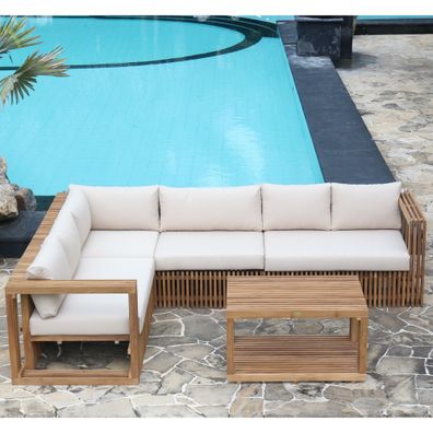 Eckteil Outdoor Gartensofa Loppio aus Teak