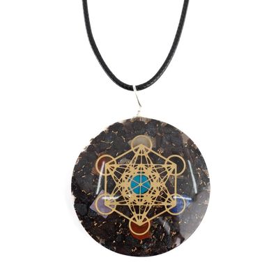 Orgonite Anhänger Metatron Chakra Hematiet