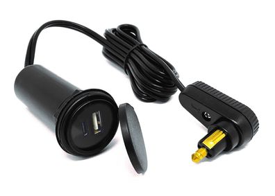 BAAS USB17 Tankrucksack Kabel mit USB-A USB-C 2-fach Stromversorgung Handy, Navi