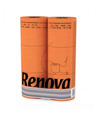 RENOVA Oranges Toilettenpapier - ORANGE in Folie 6 Rollen