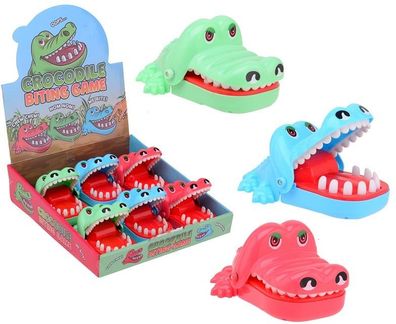 Mini Krokodil-Beißspiel 15 cm Zahn-Spiel für unterwegs - sortiert - NEU