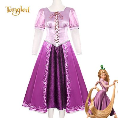 Damen Tangled Rapunzel Princess Cosplay Kostüm Party Eltern-Kind Anime Cos