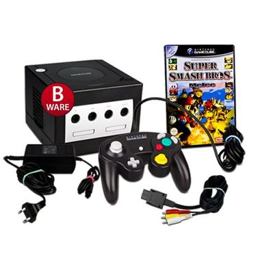 Gamecube Konsole Schwarz (B-Ware) #50B + original Controller Schwarz + Spiel Super...