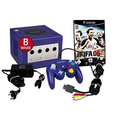 Gamecube Konsole Lila Purple (B-Ware) #20B + original Controller + Spiel Fifa 06