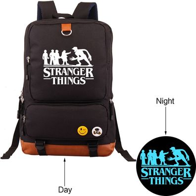 Anime Stranger Things Leuchtend Rucksack Damen Backpack Schultasche 29x13x44
