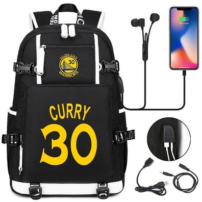 Basketball Curry USB Rucksack Herren Schüler Reise Sport Backpack 30 * 15 * 47cm