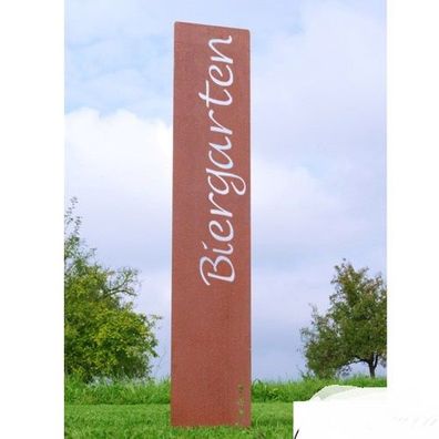 Edelrost Gartenstele/ Gartenstecker "Biergarten", H=120 cm