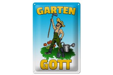 Blechschild 20x30 cm Garten Gott Metall Geschenk Deko Schild tin sign