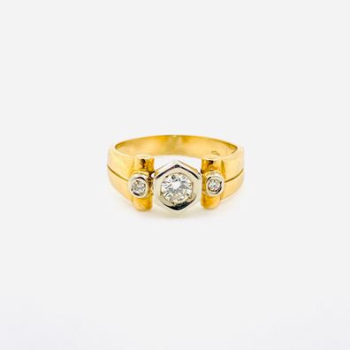 Diamantring Ring 18 K - 750 Gold 0.50 ct Diamant VS/ SI Gr.56