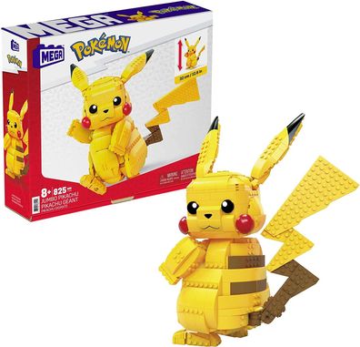 Mattel Mega Construx FVK81 - Pokemon Jumbo Pikachu 30 cm Bauset mit 825 Bausteinen...