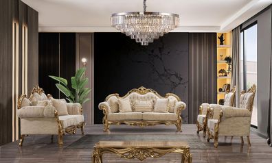 Sofagarnitur 3 + 3 + 1 + 1 Sitz Set Design Sofa Polster Couchen Couch Luxus