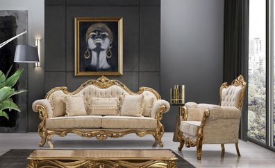 Sofa Set 3 + 1 Sitzer Sofas mit Couchtisch Designer Sofas Wohnzimmer Möbel