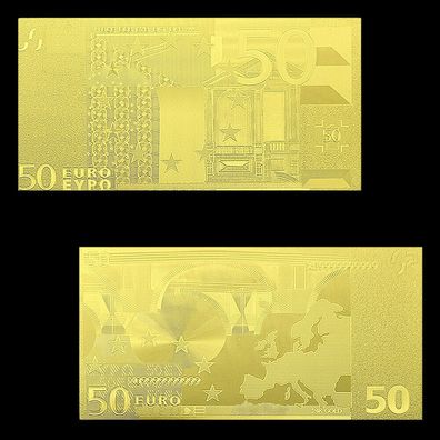 50 Euro Banknote Europa Gold Plated schönes Souvenier (CM431)