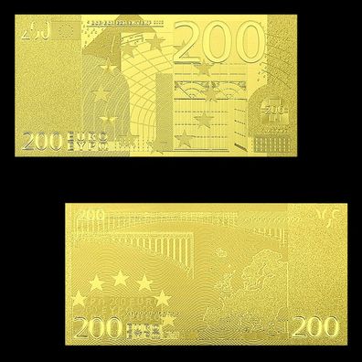 200 Euro Banknote Europa Gold Plated schönes Souvenier (CM433)