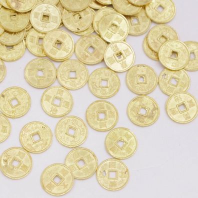 Schöne Feng Shui Glücksbringer Münzen 19 mm vergoldet (CM443)