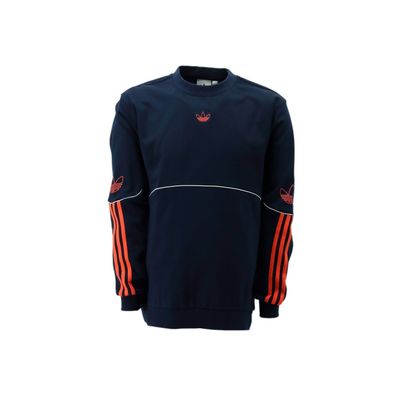 Adidas Originals Trefoil Outline Crew Fleece Sweatshirt Pullover blau FM3918
