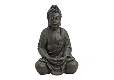 Buddha Figur sitzend braun Feng Shui Polyresin Gartendeko Deko H50 cm
