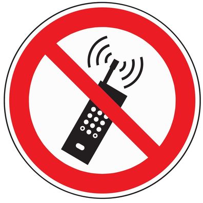 Schild Mobilfunk verbot. D200mm Kunststoff rot/ schwarz