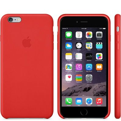 Original Apple iPhone 6 Plus / 6S Plus Leather Case MGQY2ZM/ A Schutzhülle Bright Red