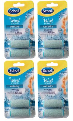 8 stk. Ersatzrollen Scholl Velvet Smooth wet & dry Regular Coarse 2er Set