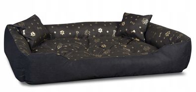 Hundebett, Katzenbett Größe 90 x 75 cm | Farbe schwarz, gold