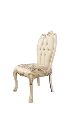 Stuhl ohne Armlehnen Holz Stühle Luxus Stoff Design Stuhl Lehnstuhl Neu Polster